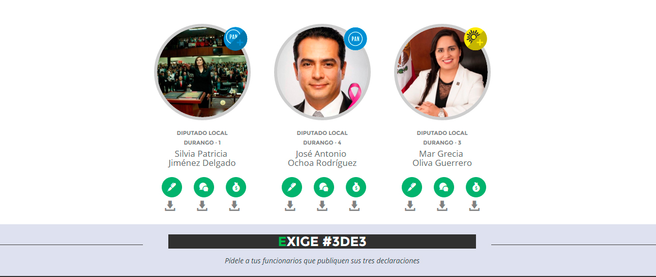 solamente 3 diputados de durango han presentado su declaración 3de3